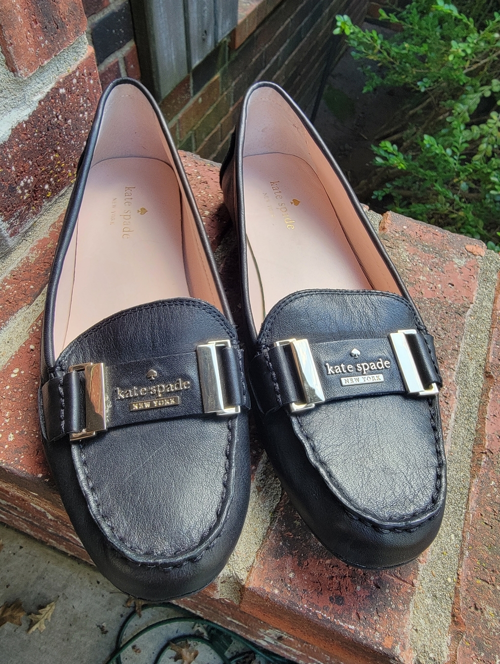 Kate Spade Cheshire Loafer Black Leather Flats Women’s Size 7.5